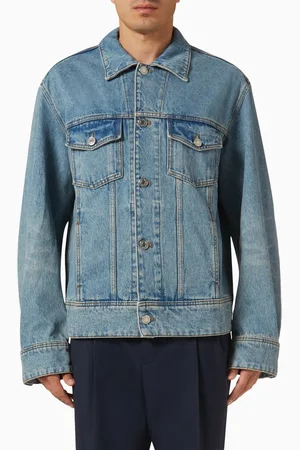 Ami Logo Trucker Jacket in Denim
