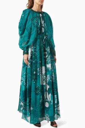 Pankaj & Nidhi Treasure-A Printed Dress in Chiffon