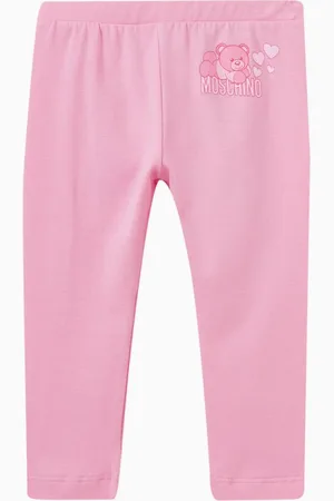 Moschino Teddy Heart Logo Leggings in Cotton Jersey