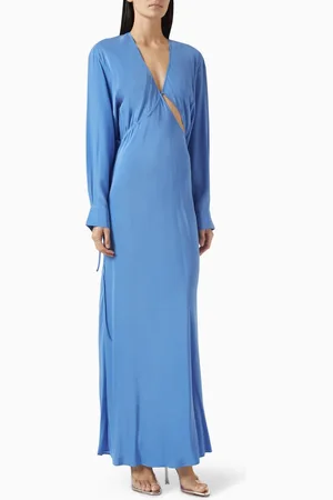 CHRISTOPHER ESBER Crosscut Long-sleeve Maxi Dress in Silk