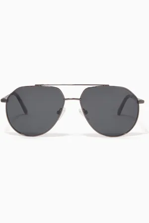 Roderer Edgar Aviator Polarized Sunglasses in Stainless Steel