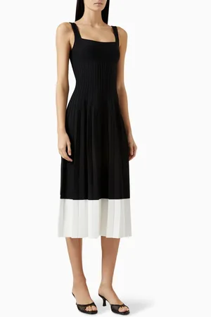 Staud Ellison Midi Dress in Viscose-blend Knit