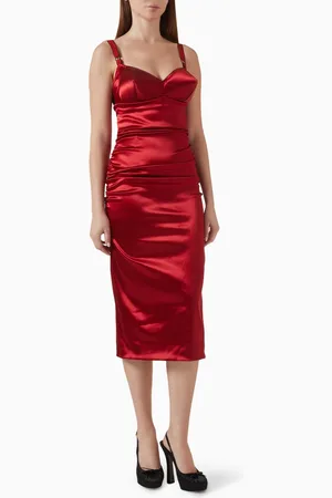 Dolce & Gabbana Conical-cup Midi Dress in Satin