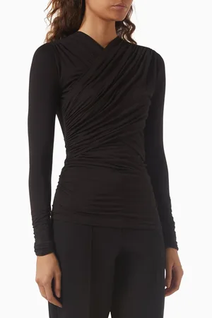 12 STOREEZ Draped Top in Jersey