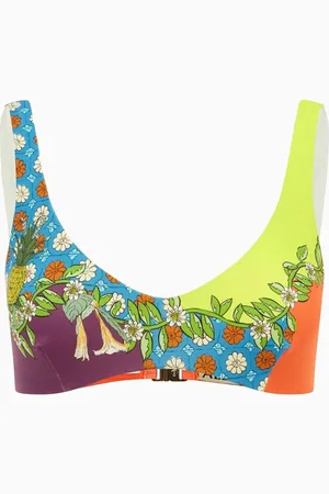 ALÉMAIS Tiger Scoop-neck Bikini Top
