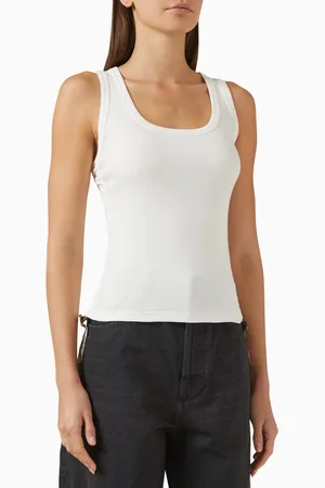 Burberry Check-tie Tank Top in Cotton