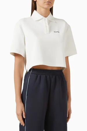 We11 Done Cropped Polo Shirt in Cotton-blend