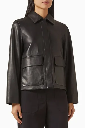 THEORY Patch Boxy Jacket in Lambskin Leather