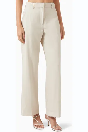 Max Mara Angola Palazzo Pants in Wool-canvas