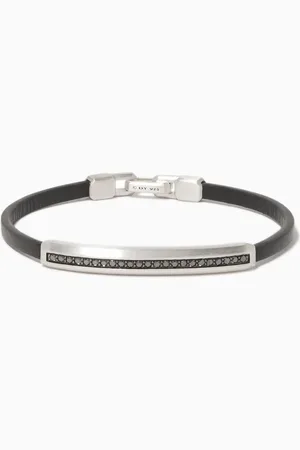 David Yurman Pavé Diamonds Leather ID Bracelet