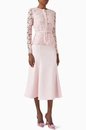Self-Portrait Tailored Midi Dress in Lace