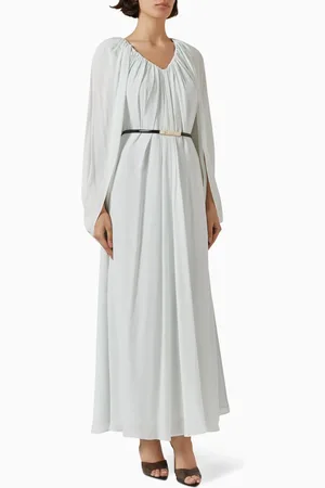 BAQA Cape-sleeve Belted Maxi Dress in Viscose