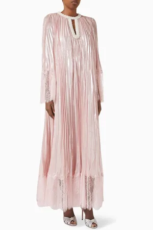 Self-Portrait Pearl-trim Maxi Dress in Silk Blend