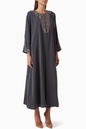 Rauaa official Embroidered Abaya Set in Silk