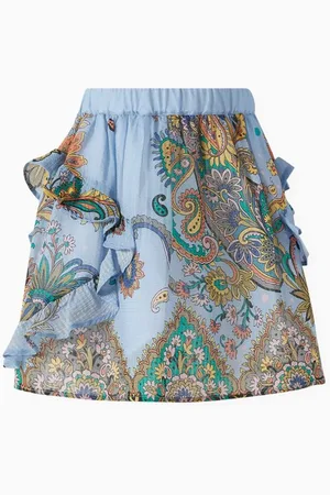 Etro Paisley Ruffled Mini Skirt