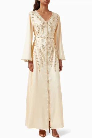 Eleganza La Mode Embroidered Belted Kaftan