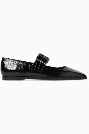 Aeyde Sunny Ballet Flats in Croc-embossed Leather