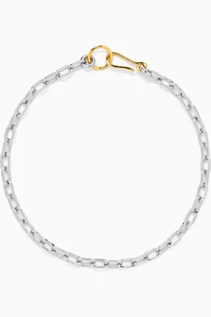 Laura Lombardi Fara Necklace in 14kt Gold & Platinum-plated Brass
