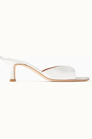 Staud Brigitte 55 Mules in Metallic Leather