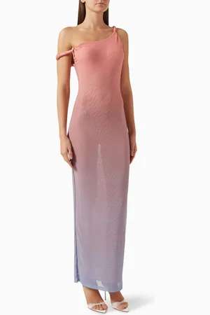 GOOD AMERICAN Twist Maxi Dress in Mesh