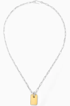 Laura Lombardi Carta Pendant Necklace in 14kt Gold & Rhodium-plated Brass