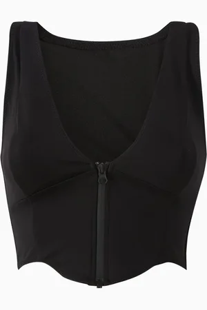 GOOD AMERICAN Compression Zip-up Support Bikini Top