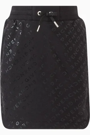 Givenchy All-over Logo Print Skirt in Cotton-blend Fleece