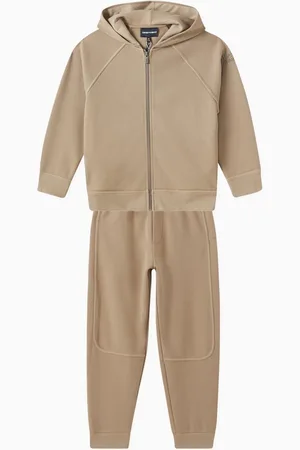 Emporio Armani EA Logo-embroidered Tracksuit Set in Cotton Blend