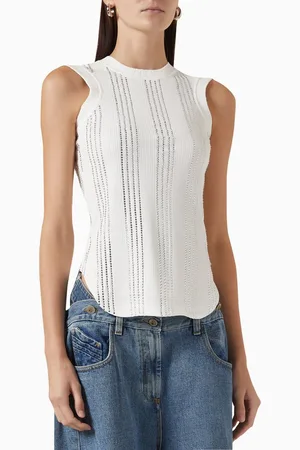 The Attico Reese Crystal-embellished Tank Top in Cotton-jersey