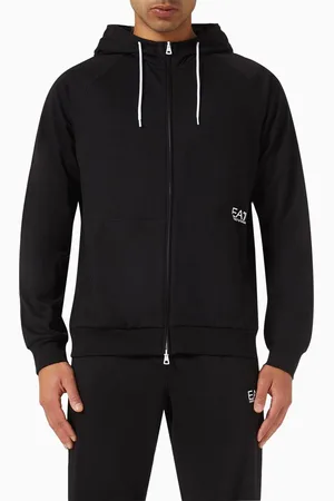 Emporio Armani EA7 Logo Zip Hoodie in Jersey