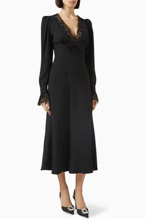 Alessandra Rich Envers Midi Dress in Satin
