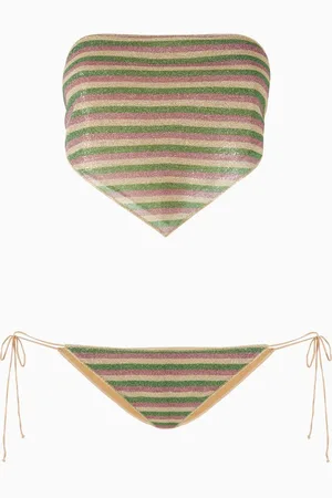 Oseree Lolita Striped Bandana Bikini Set