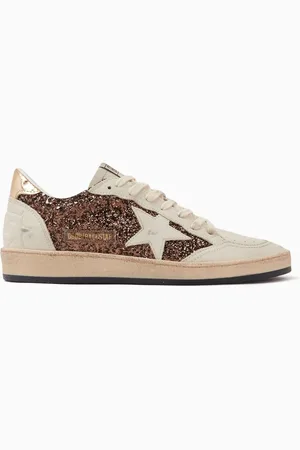 Golden Goose Ball Star Sneakers in Glitter & Leather