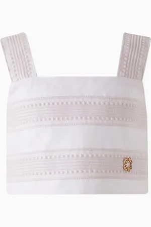 Elie saab Embroidered Crop Top in Organza