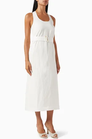 Matthew Bruch Tank Midi Dress in Viscose-linen