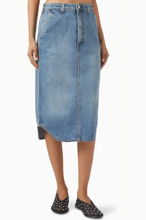 haikure Piper Midi Skirt in Denim