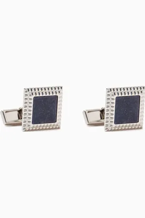 Dunhill Hobnail Insert Square Cufflinks in Sterling Silver