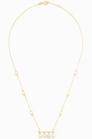 Damas Kiku Jolie Pearl Bar Necklace in 18kt Gold