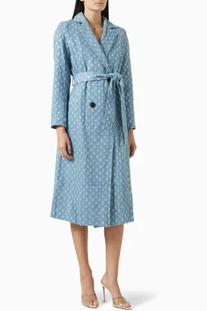 Never Fully Dressed Harper Trench Coat in Denim