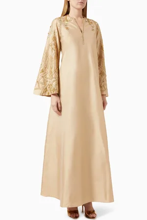 Vione Rania Embellished Kaftan in Silk Tafetta