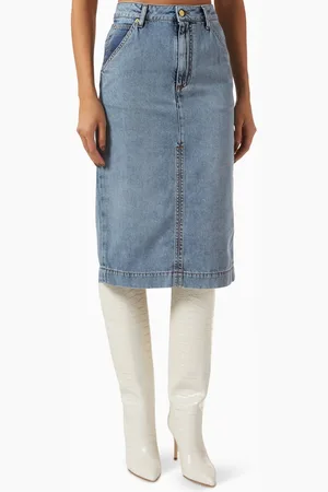 DARKPARK Elsa Midi Skirt in Tencel Denim