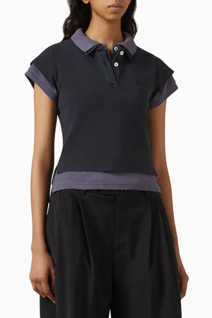 Alexander Wang Layered Shrunken Polo Shirt in Cotton-piqué