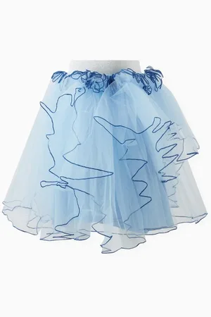 RASPBERRY PLUM Lizzy Ruffled Midi Skirt in Tulle