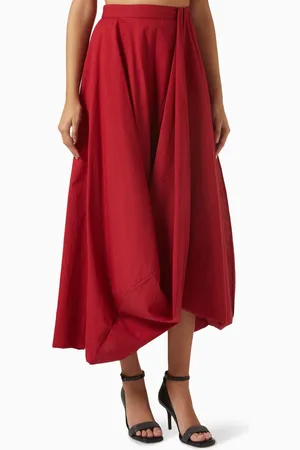 Brunello Cucinelli Bubble-hem Maxi Skirt in Cotton Blend