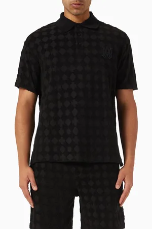 AMIRI MA Quad Polo Shirt in Towel Jacquard
