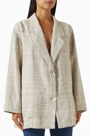 Emporio Armani Check-effect Blazer in Tweed
