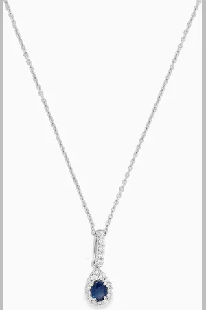 Damas Mini Diana Sapphire & Diamond Necklace in 18kt White Gold