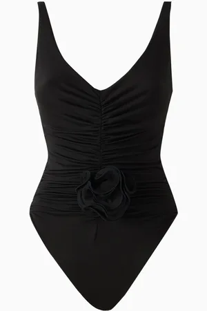 MAGDA BUTRYM Ruched Flower One-piece Swimsuit