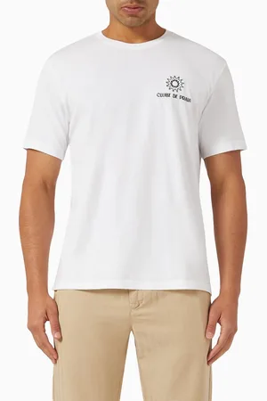 Frescobol Carioca Rosa Clube De Praia Embroidered T-shirt in Cotton