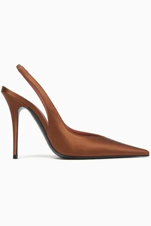 Amina Muaddi Anok 105 Slingback Pumps in Satin